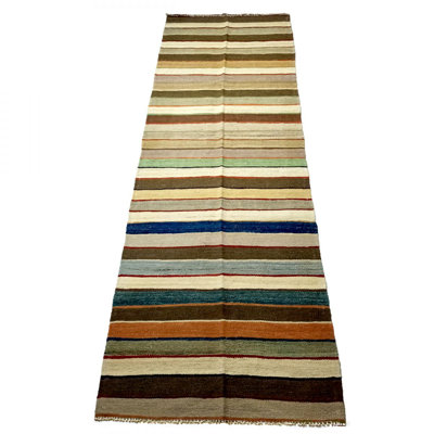 Runner Rickman Striped Hand Woven 100cm X 320cm Area Rug