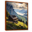 «Mountain House In The Valley Morning Clouds I - Mountains Wall Art Living Room»