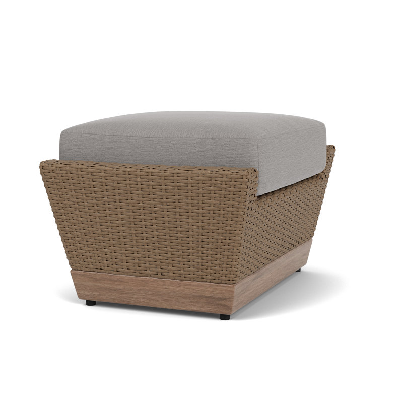 Charisma Rectangle Outdoor Ottoman Patio Ottoman, Remy Shadow