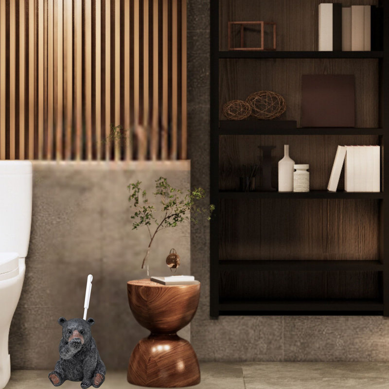 Porte-brosse de toilette rustique en résine