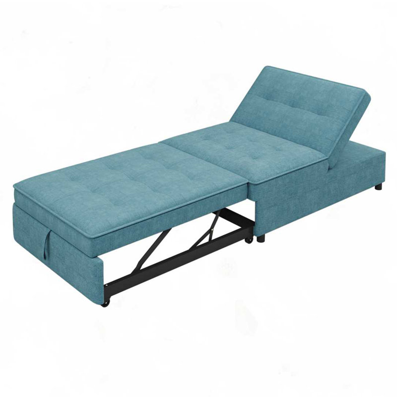 Multi-Function Folding Ottoman sofa Bed, Teal Linen