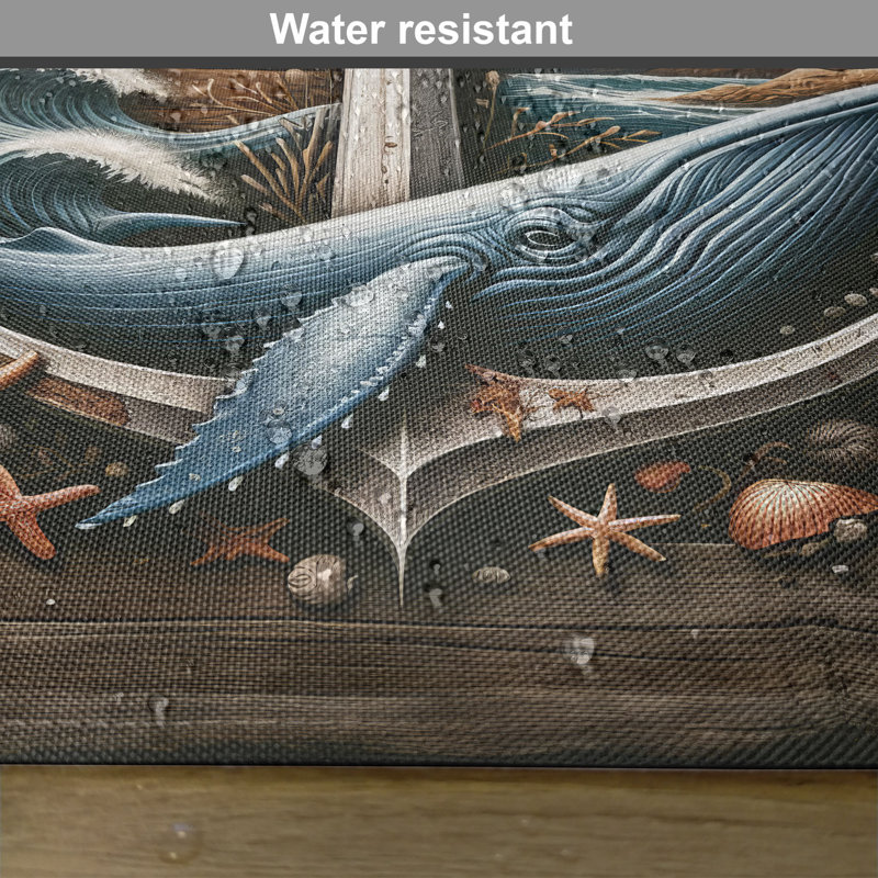 Nautical Cocoa and Slate Blue Polyester Rectangle Placemats Set of 4
