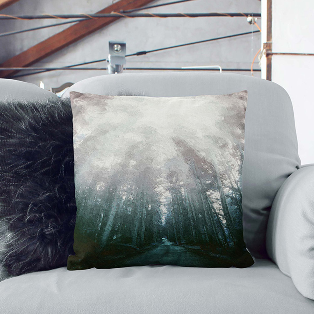 Down the Forest Path in Abstract Cushion with Filling