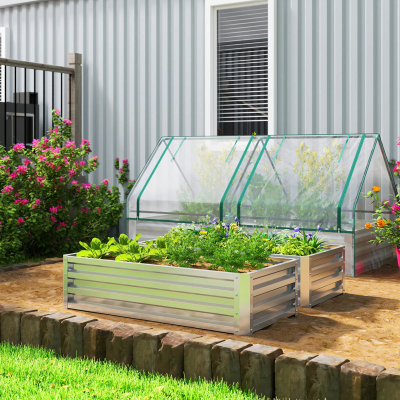 Boîte à fleurs surélevée en métal pour jardin, 3,95 x 2 x 1 pi, Denishia
