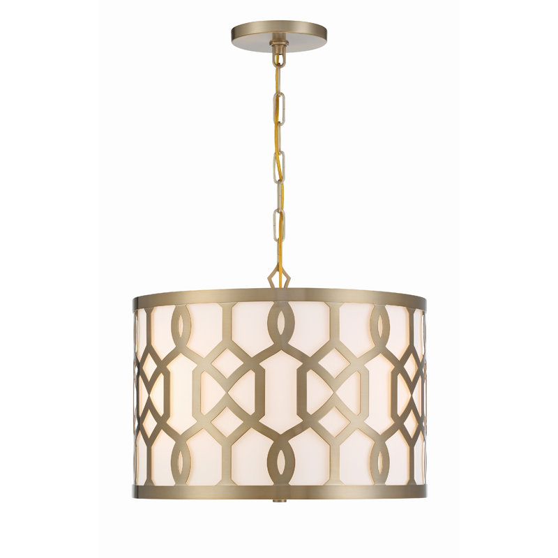 Jennings 5-Light Drum Pendant, Aged Brass, 24.25" 5-Light