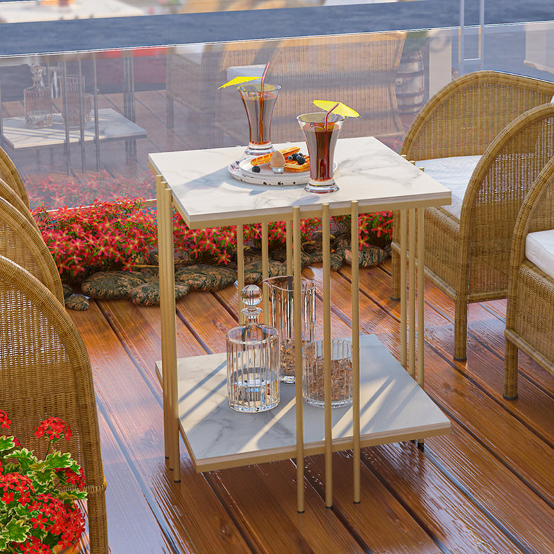 Almand Frame End Table, Gold