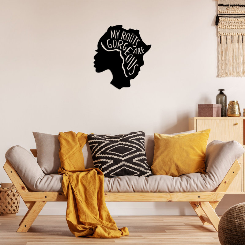 Elegant Black Decorative Metal Wall Accessory, 24.4 x 27.6 inches | 100% Metal Construction, Thickness: 0.06 inches | Lightweight at 1.4 lbs | Easy Wall Hanging Design, Perfect for Home Decor & Modern Aesthetics