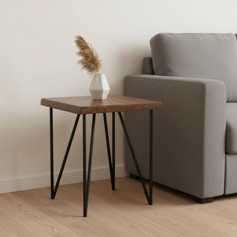 Ikerne Solid Wood Top End Table