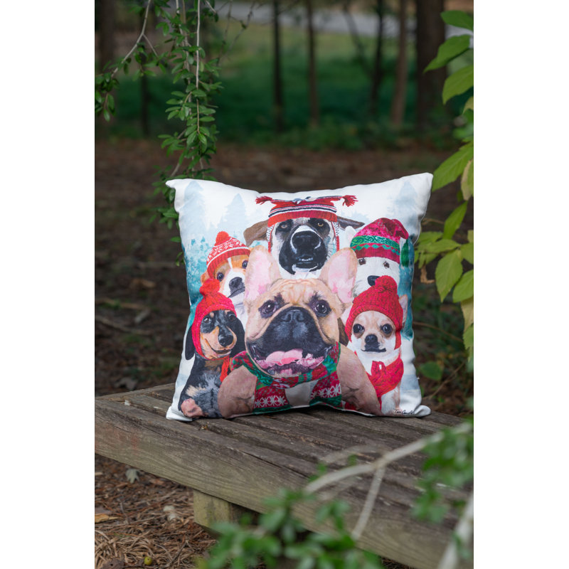 Coussin de Noël Winter Dogs, Red Dog
