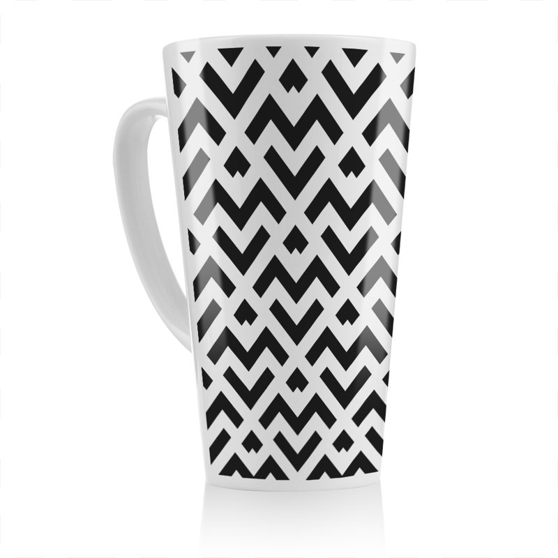 White Geometric Latte Mug