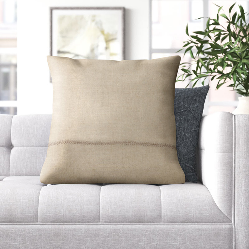 Griffin Reversible Throw Pillow, Light Gray, Down