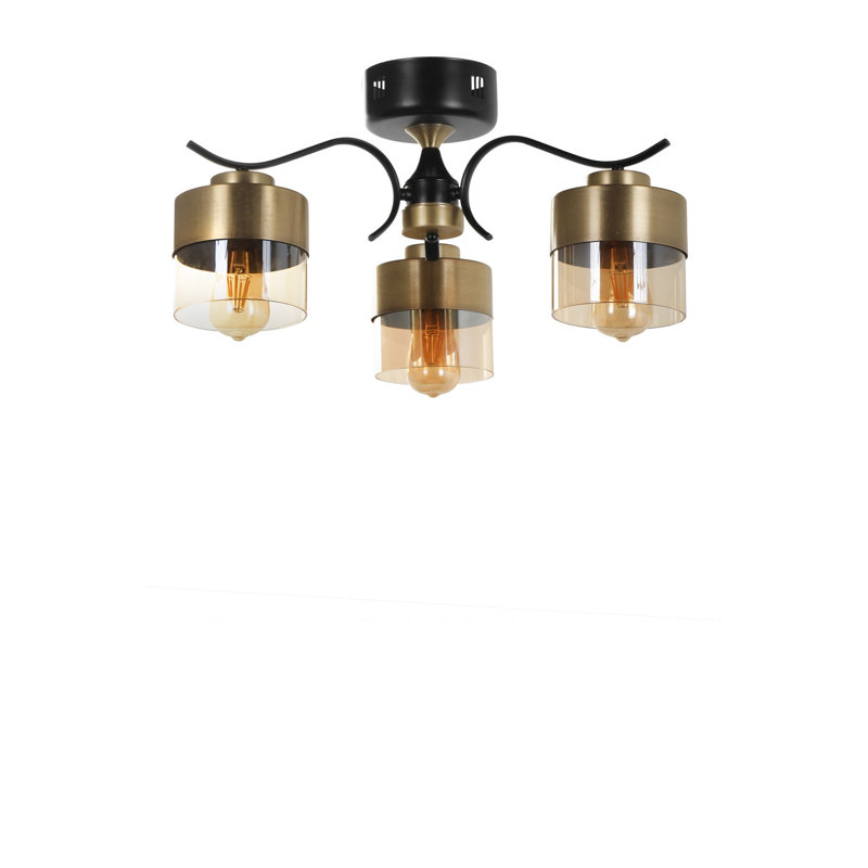 Plafonnier semi-encastré 3 lumières 21,65 po Hahn, Or