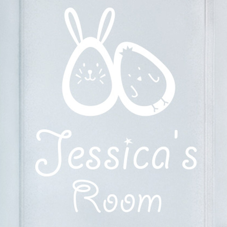 Bunny Rabbit Egg and Chick Kids Door Room Wall Sticker