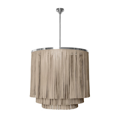 Fringe Leather Chandelier w/ Solid Accents