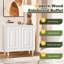 Buffet, l 63,00 po x P 13,77 po x H 31,10 po, blanc