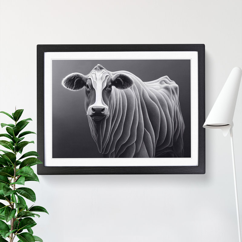 XH1022-614X An Enviable Cow - Single Picture Frame Painting, 25cm H x 34cm W x 2cm D