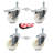 4 Inch SS Nylon Wheel 10mm Threaded Stem Caster Set 2 Total Lock Brake SCC