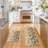 Kitchen Rugs - Brown, Poppy Floral Leaves, Spring Table Décor, Set Of 2