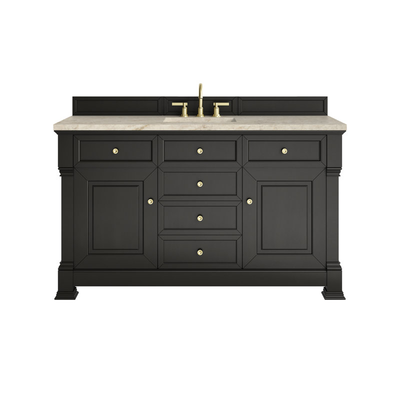 Brookfield Single Vanity W/ Freepower Wireless Charger, Black Onyx, 60", Tajnar Eclos