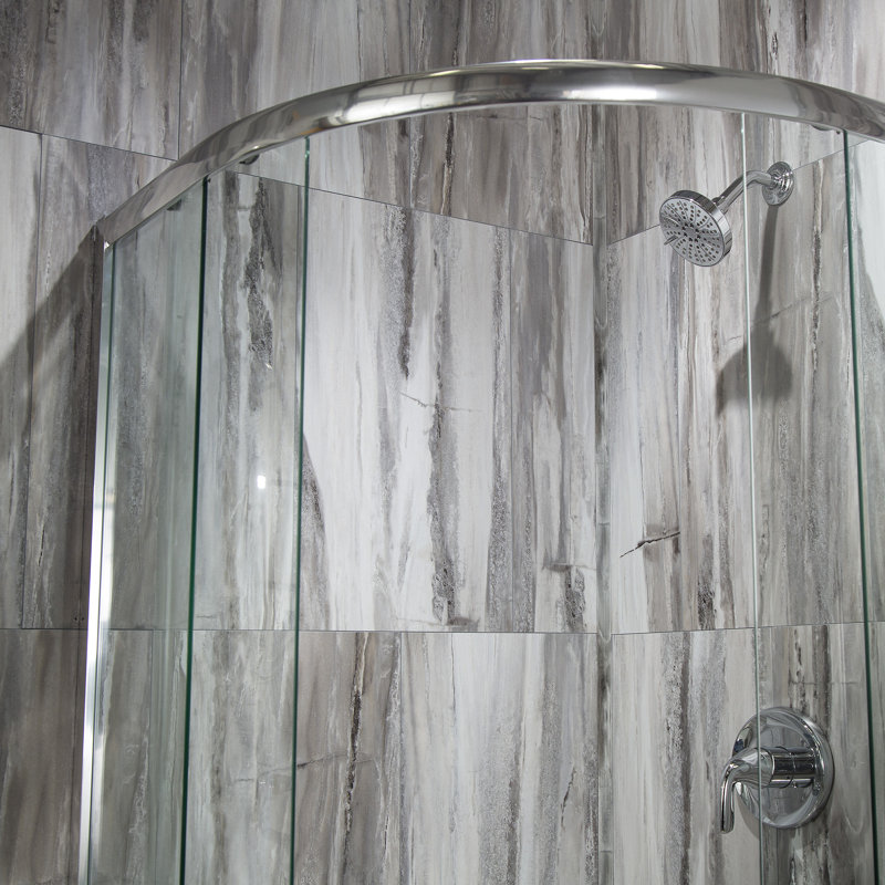 Palisade 25.6 in. x 14.8 in. Tile Shower and Tub Surround Kit, Louvre Granite