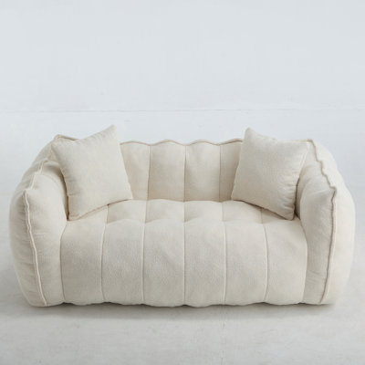 Soft Beanbag Chair With High Resilience Foam Core For Two People. The Comfortable Square Recliner Sofa Is Ideal For Family Members And Friends Engaged by Trule