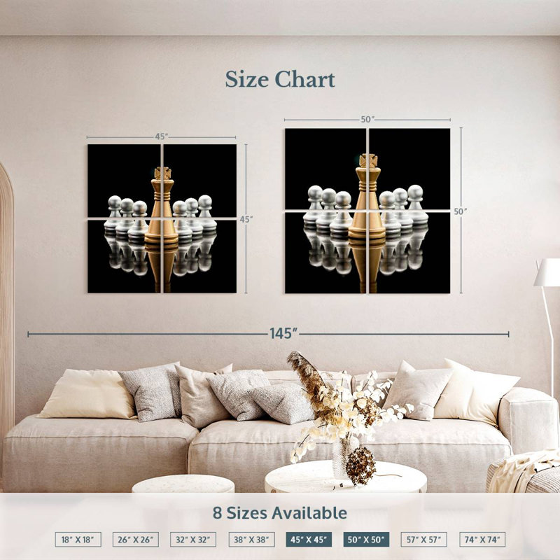 Senne Golden Chess King, 50" H x 50" W