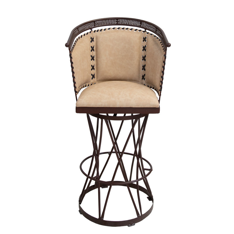 Kiyanah Heritage Swivel Barstool, Cream , Counter Stool (24” Seat Height)