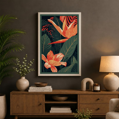 Tropical Blooms Botanical - Wrapped Canvas