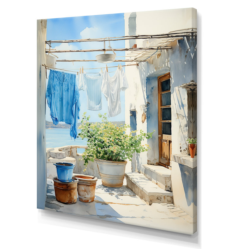 Art mural Wash Wash Blues In Provence 1, H 20 po x l 12 po x P 1 po