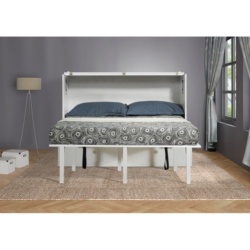 Lit armoire Tuscany, Blanc, Grand lit