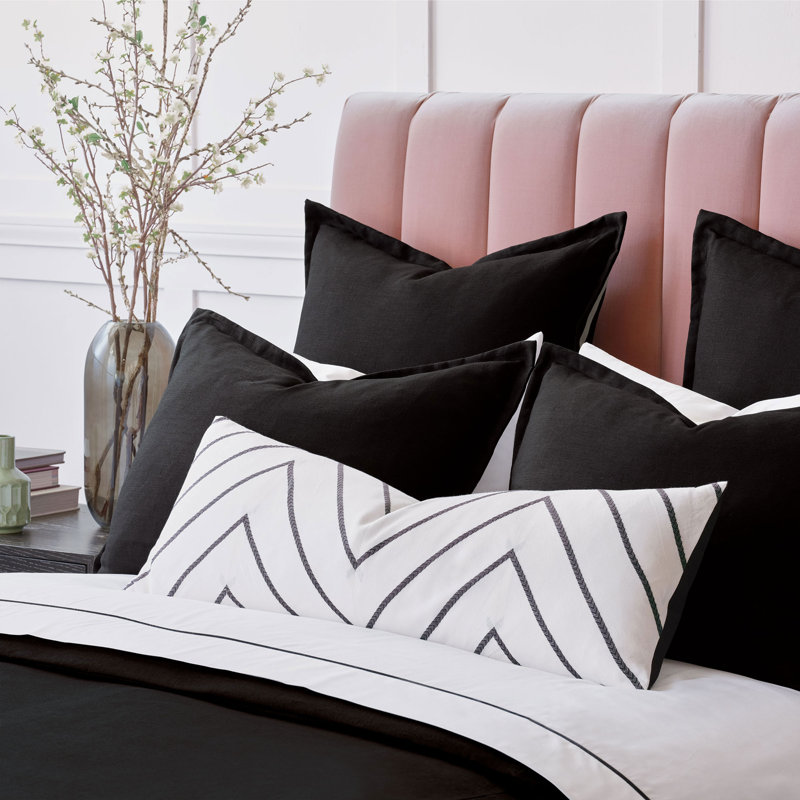 Resort Linen Program 100% Linen Zip Sham, Euro, Breeze Black