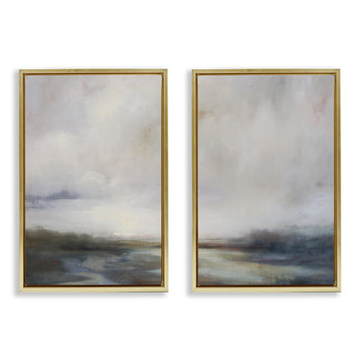 «Moody Clouds Landscape», ensemble de 2 toiles flottantes encadrées par Simon Addyman