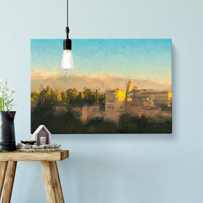 The Alhambra in Granada Spain in Abstract - Wrapped Canvas