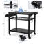 Grill Cart, Pizza Oven Stand Table With Wheels, Outdoor Movable Kitchen Cooking Prep Table Bbq Cart With Mesh Racks For Home Party, Bar, Camping