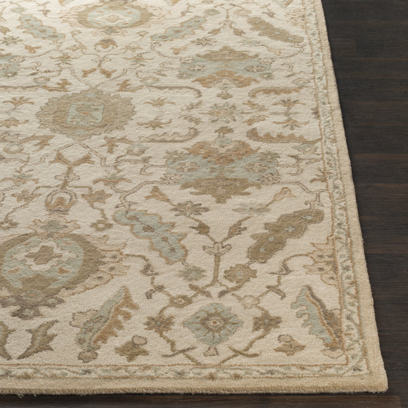 Tapis oriental multicolore en laine touffeté à la main Arden, Carré 8 pi