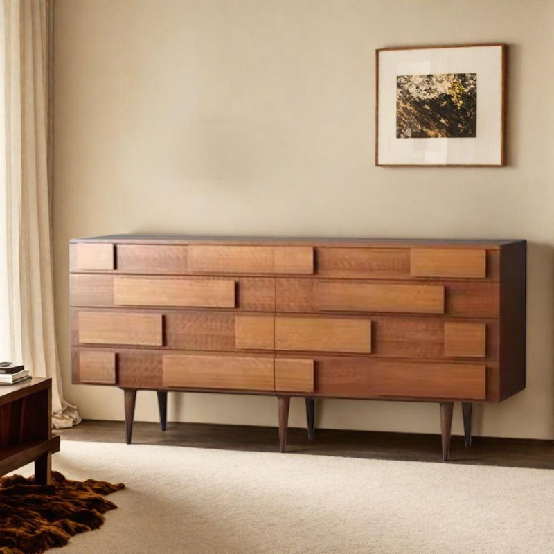 Multi-Drawer Retro Style Sideboard, 37.4" H x 70.87" W x 17.72"D