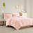 King/ King Shaggy Long Fur Comforter - , Blush Warm Mini