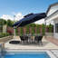 Parasol carré en porte-à-faux 120 po avec base à roulettes, bleu marine-458199435-425194814