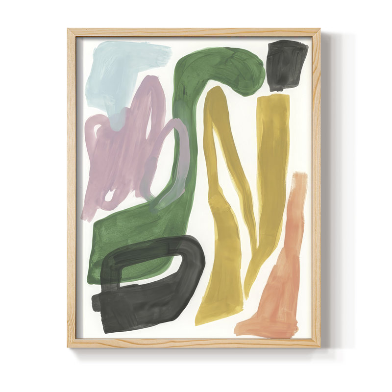 «Colorful Serpentine II», reproduction encadrée - bois massif