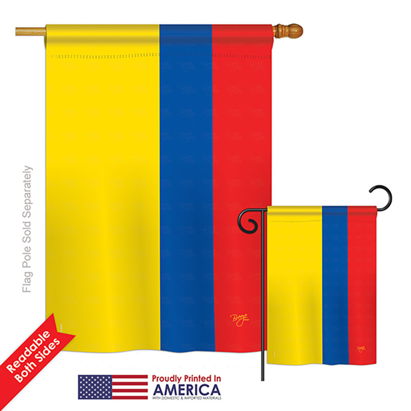 Drapeau de maison en polyester à 2 côtés équateur, H 28 po x l 18,5 po