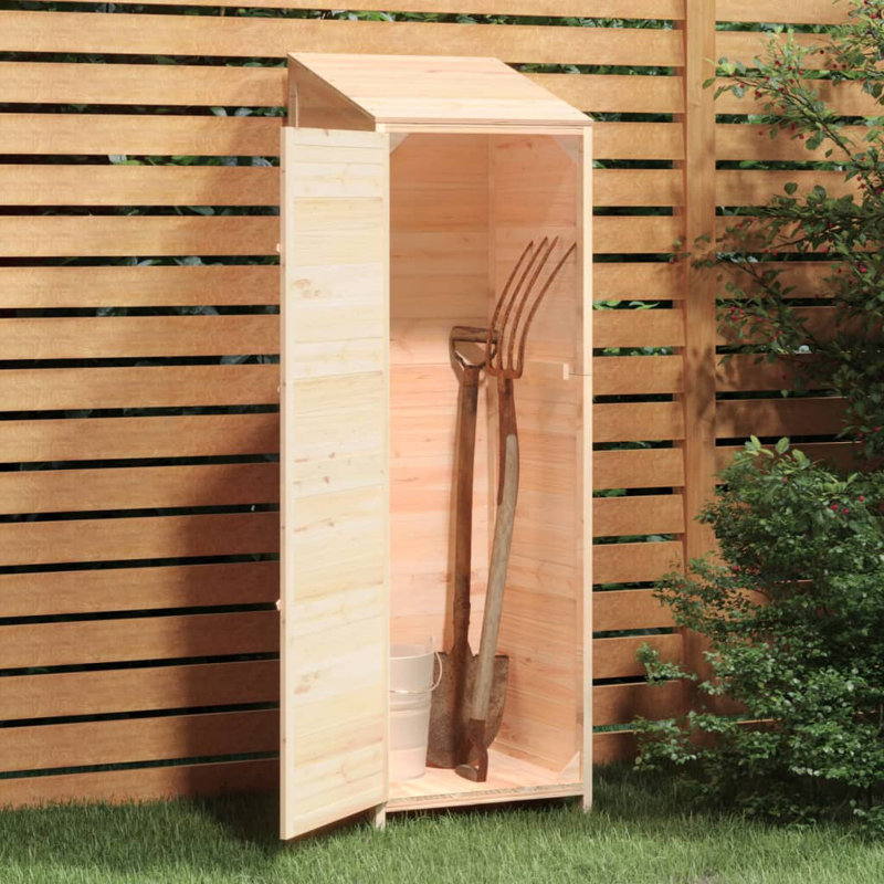 Jefto 4.6 ft. W x 4.4 ft. D Solid Wood Pent Garden Shed, Natural