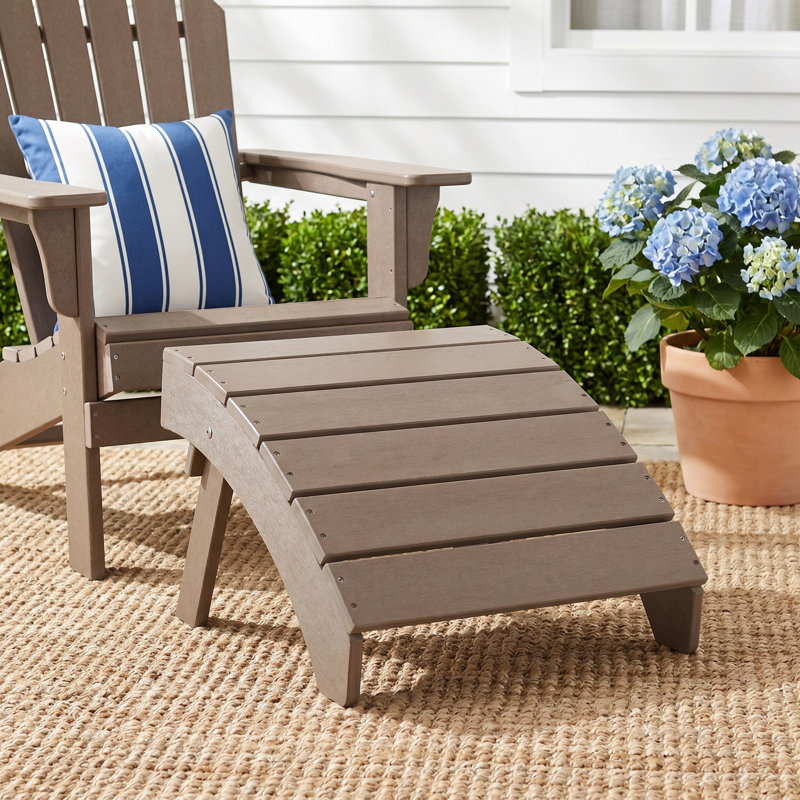 Emory Outdoor Ottoman, Grayish Brown