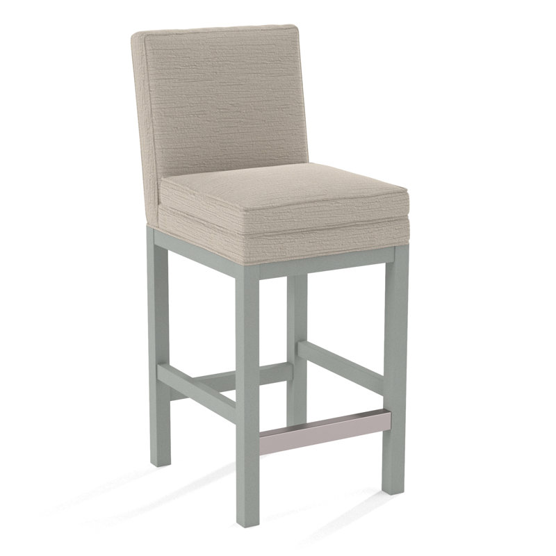 Upholstered Stool, Basic Blue; 0317-63, Nickel Finish