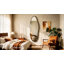 160 x 53.5 cm Irregular Full Length Wall Mirror with Black Metal Frame