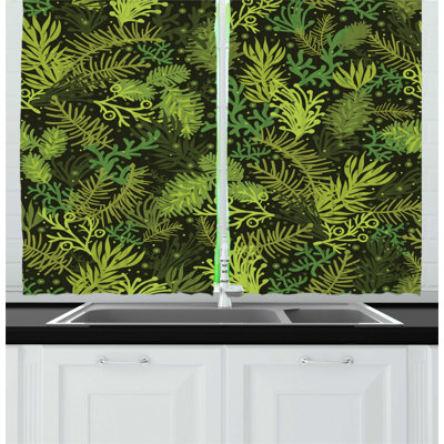 Floral Pointed Kitchen Curtain
