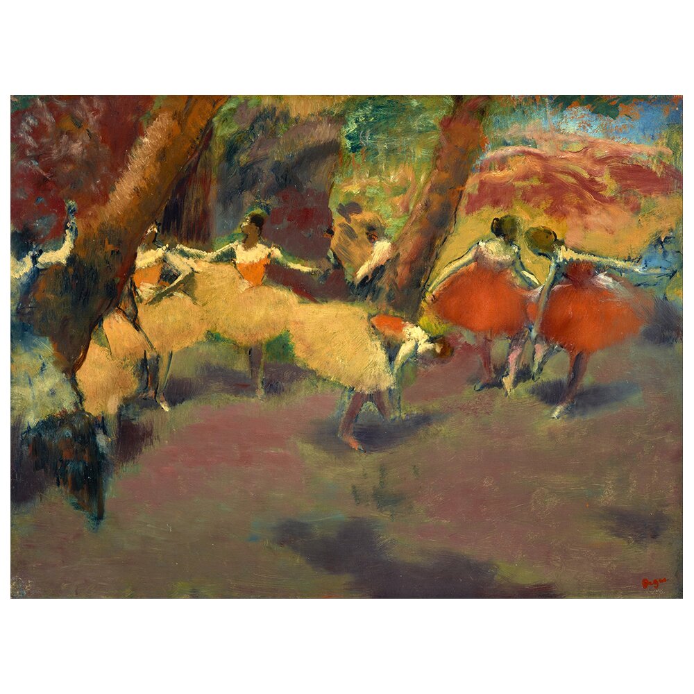 Leinwandbild Vor der Performance von Edgar Degas