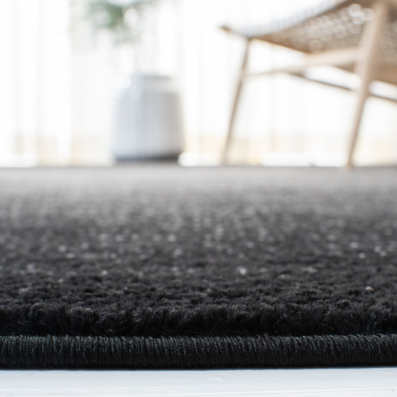 Diez Machine Made Power Loom Polypropylene Area Rug in Black, Rectangle 3' x 5'