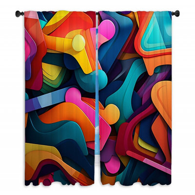 Rideaux de fenêtre abstraits Groovy cool Drapes - 2 panneaux
