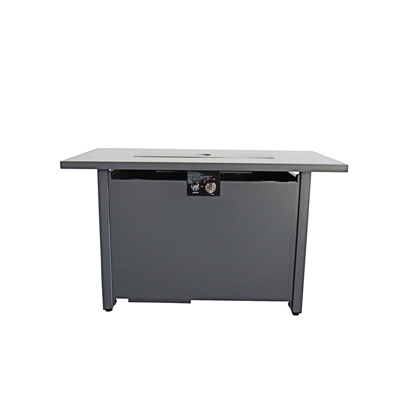 Table de foyer d'extérieur en acier de 25 po H x 42 po avec couvercle (noir)