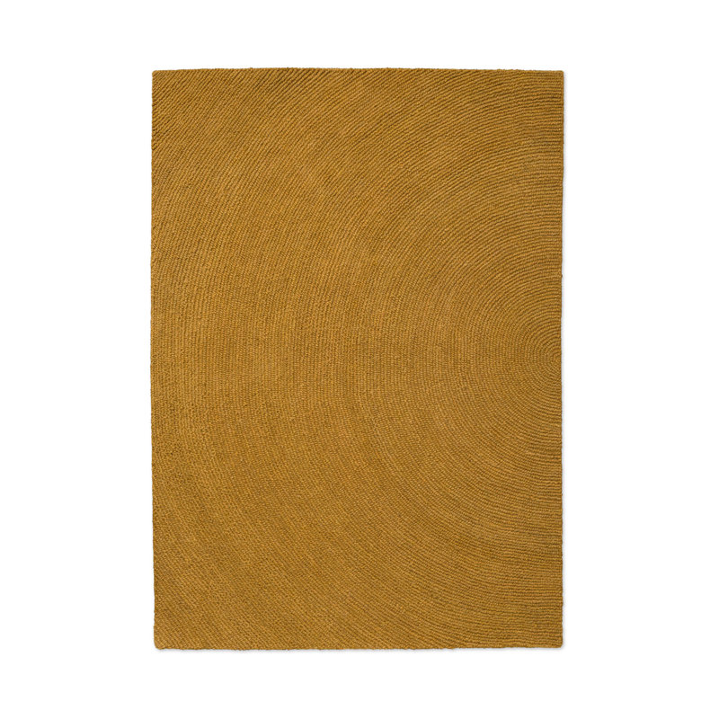 Hand Tufted Wool Area Rug in Ochre, Rectangle 4'7" x 6'7"